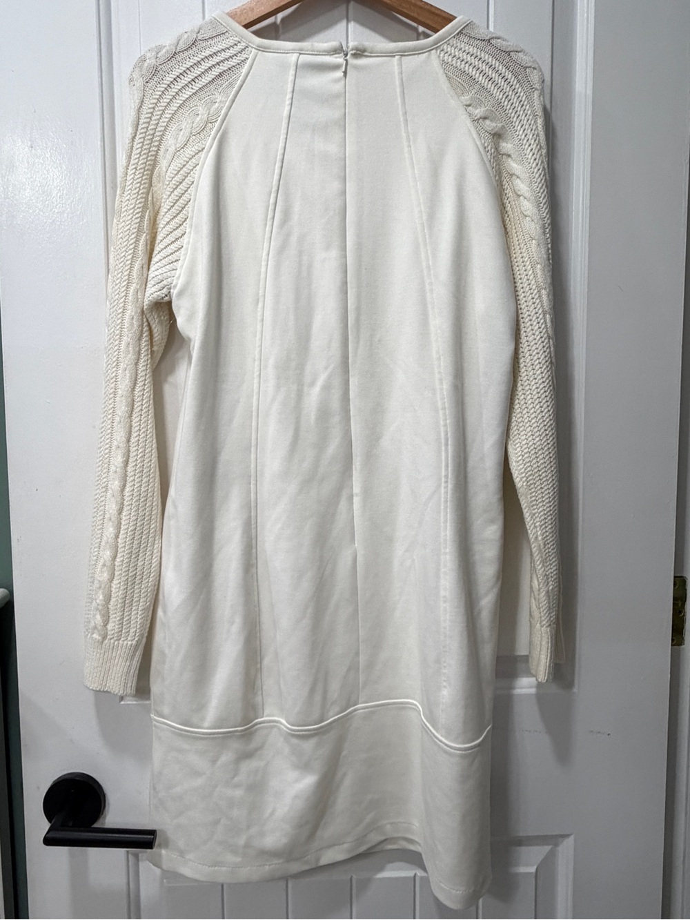 Laundry By Shelli Segal Cream Knit-Sleeve Long Sleeve Dress - Picture 6 of 8